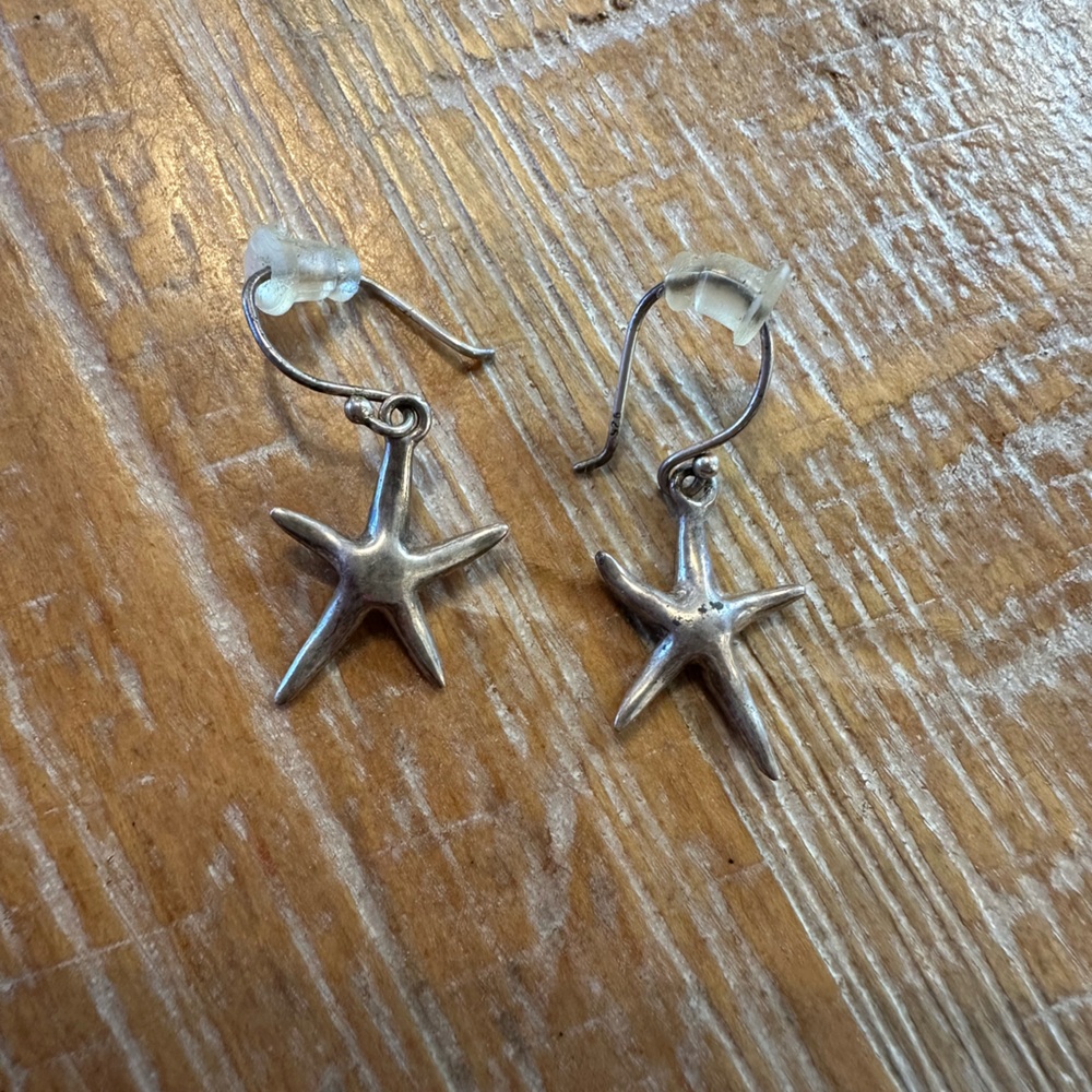 silver starfish earrings